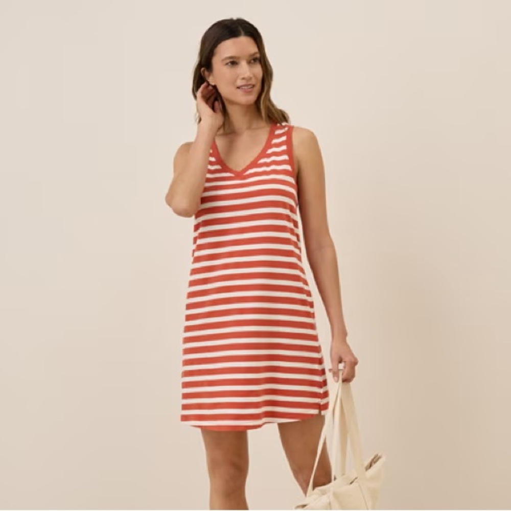 Palisade Stripe Softspun A-Line Tank Dress L
